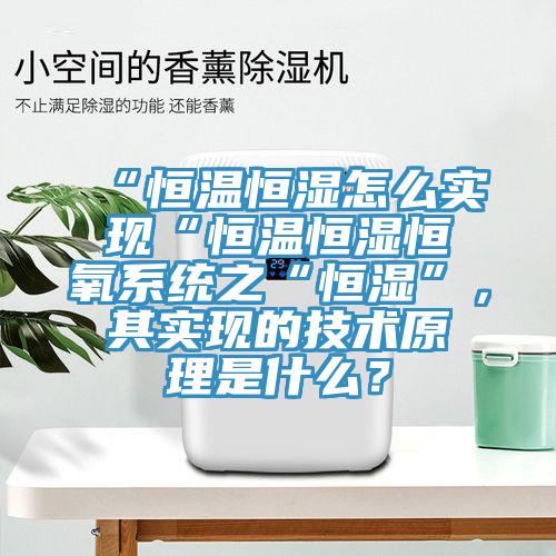 “恒溫恒濕怎麽實現“恒溫恒濕恒氧係統之“恒濕”，其實現的技術原理是什麽？
