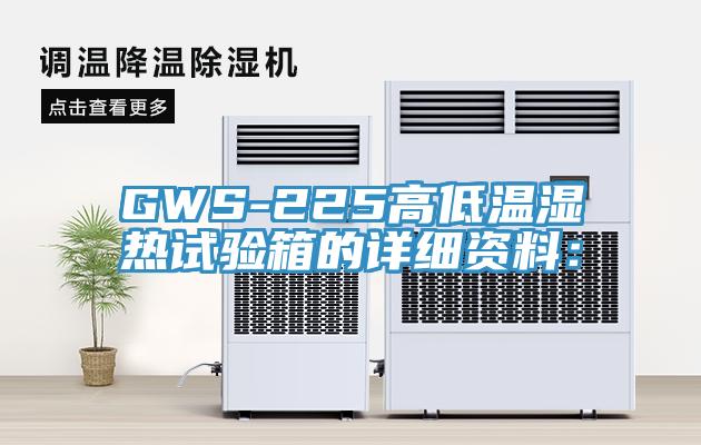 GWS-225高低溫濕熱試驗箱的詳細資料：